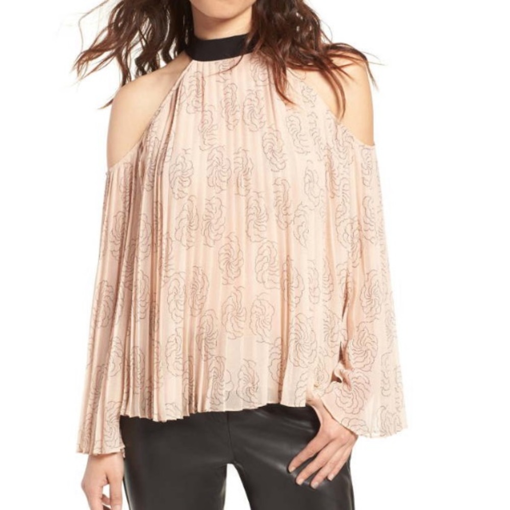 NWT Nordstrom Pleated Cold Shoulder Top